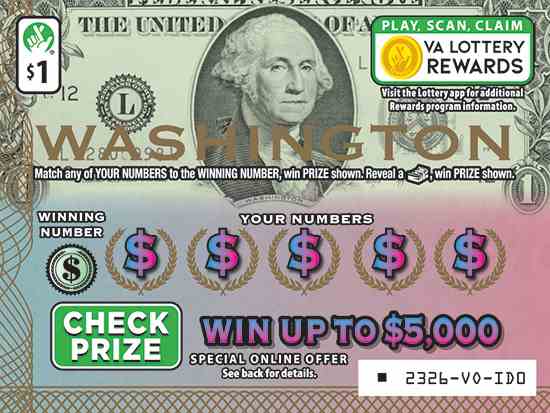 Washington scratchcard - game number #2326 - front