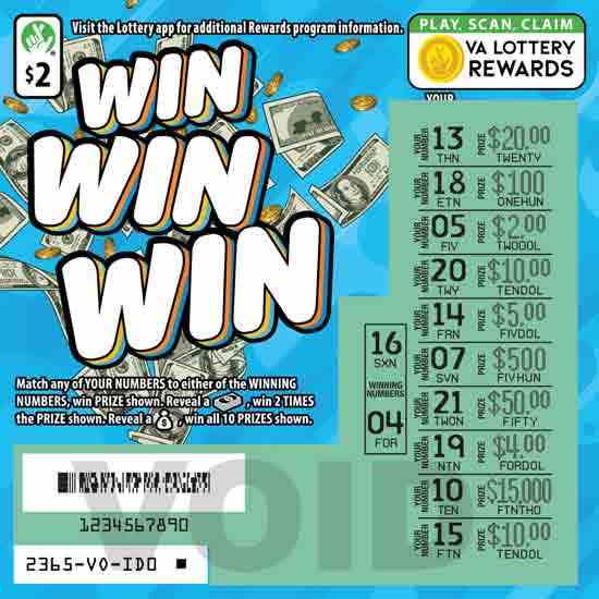 Win Win Win scratchcard - game number #2365 - front-scratched