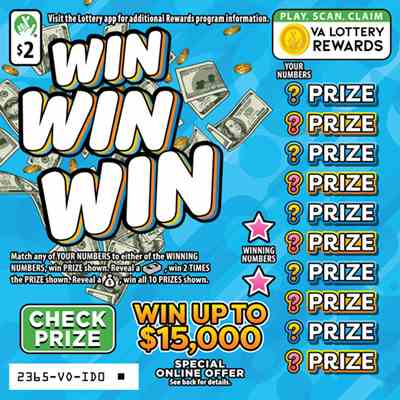 Win Win Win scratchcard - game number #2365 - front