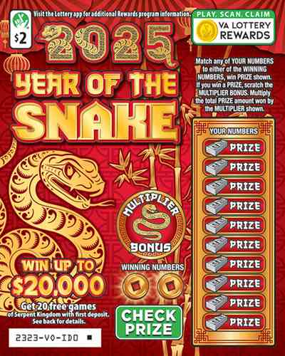 Year Of The Snake scratchcard - game number #2323 - front