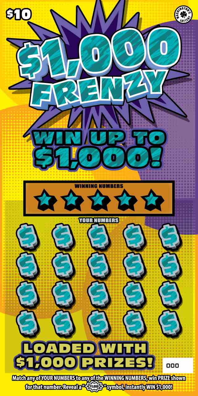 $1,000 Frenzy scratchcard - game number #1983 - front
