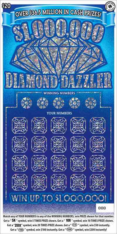 $1,000,000 Diamond Dazzler scratchcard - game number #1780 - front