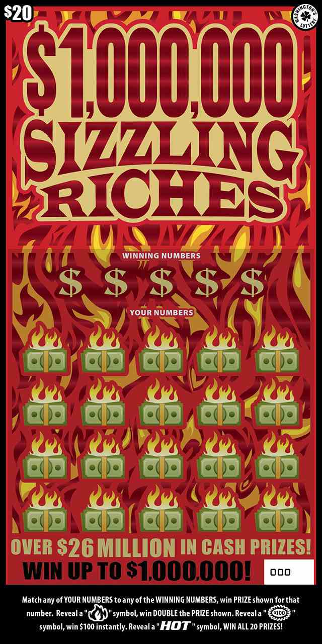 $1,000,000 Sizzling Riches scratchcard - game number #1949 - front