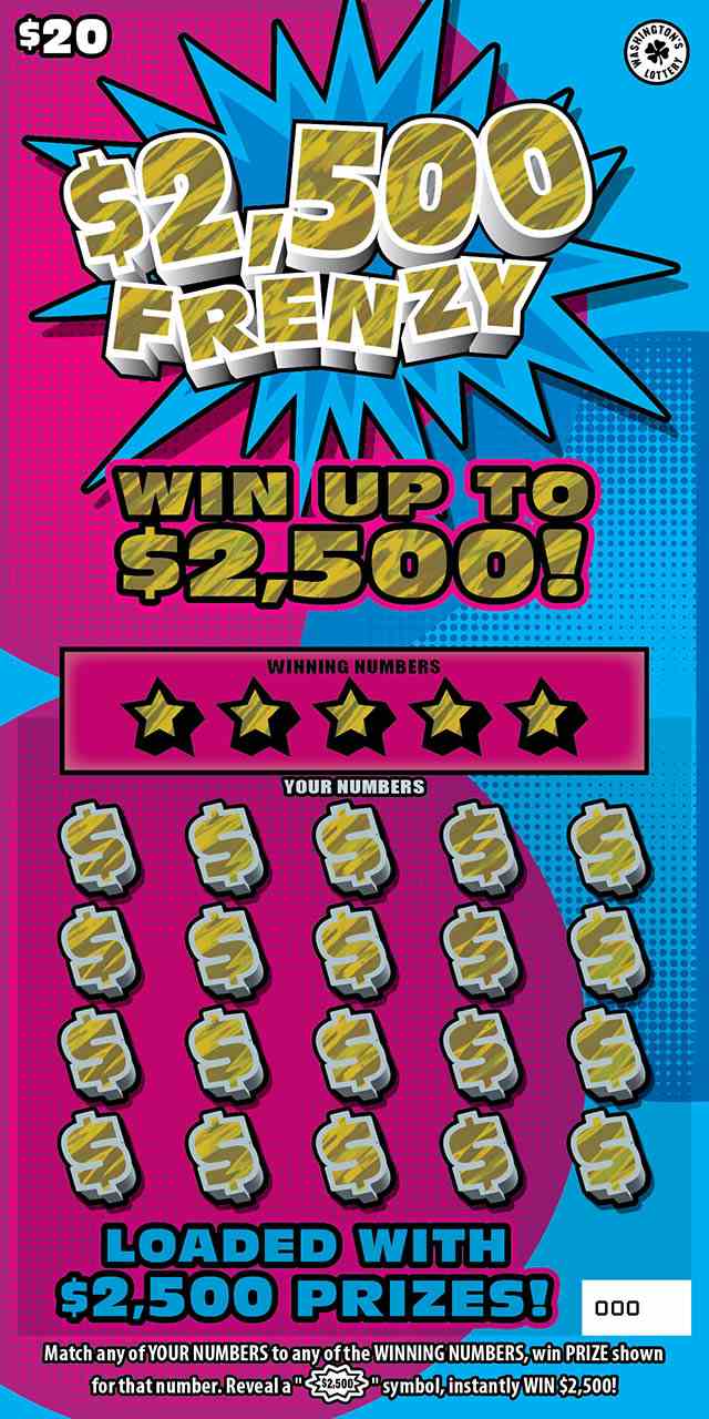 $2,500 Frenzy scratchcard - game number #1984 - front