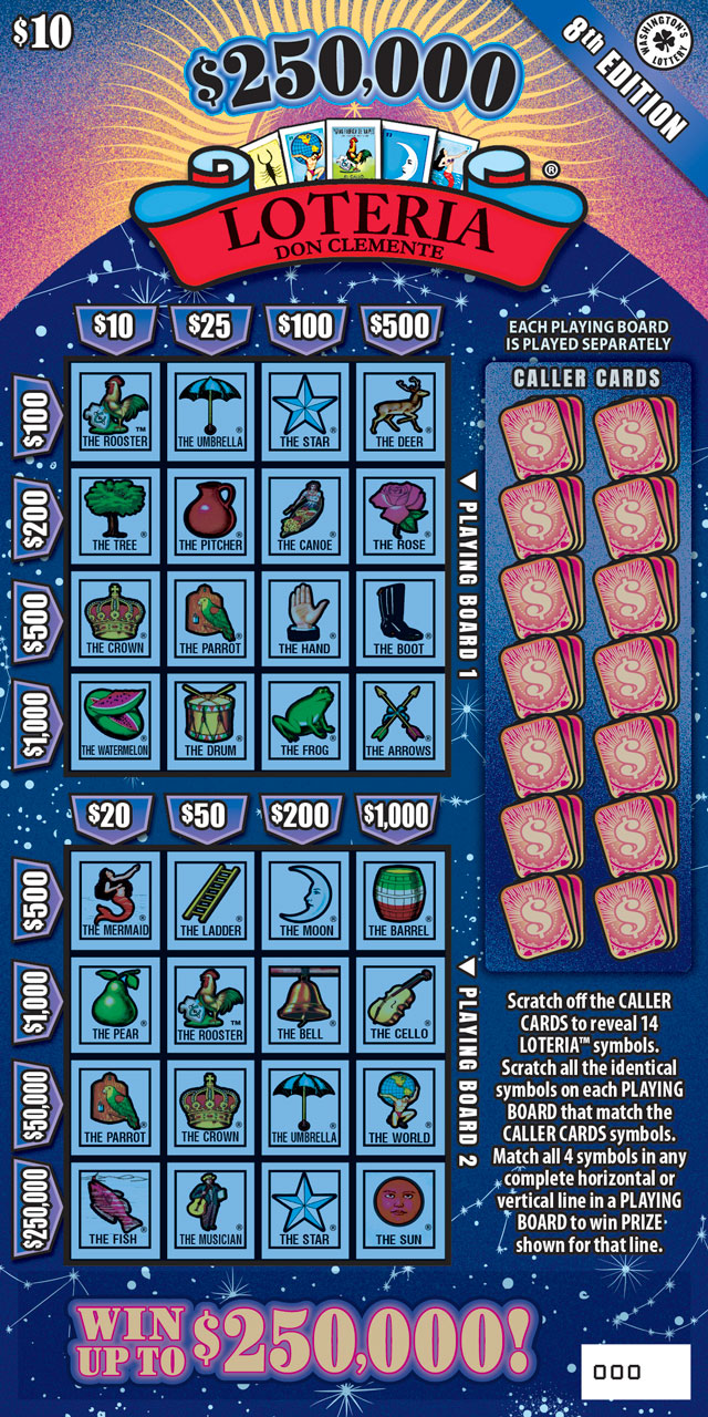 $250,000 Loteria 8Th Edition scratchcard - game number #1971 - front