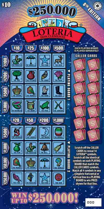 $250,000 Loteria 8Th Edition scratchcard - game number #1971 - front