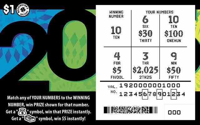 2025 scratchcard - game number #1920 - front-scratched
