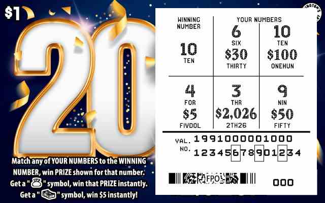 2026 scratchcard - game number #1991 - front-scratched