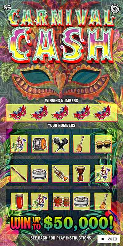 Carnival Cash scratchcard - game number #1957 - front