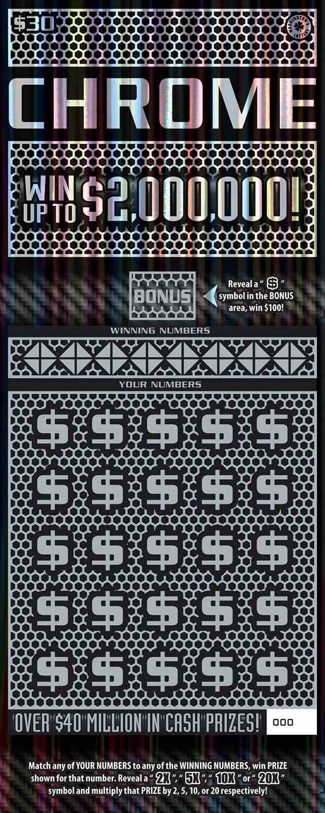 Chrome scratchcard - game number #1809 - front