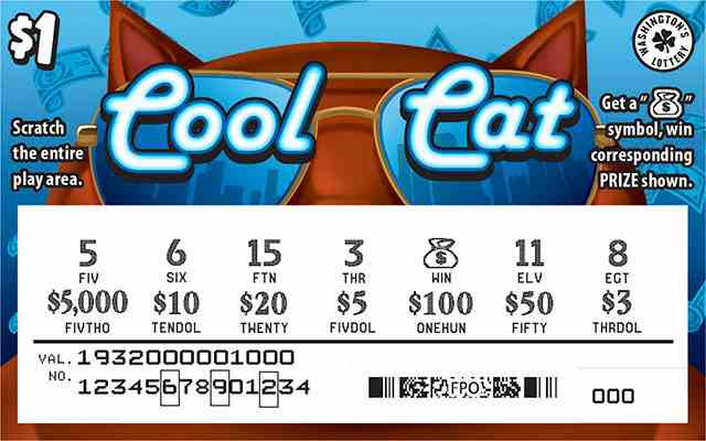 Cool Cat scratchcard - game number #1932 - front-scratched