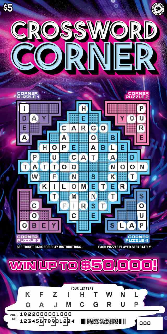 Crossword Corner scratchcard - game number #1822 - front-scratched