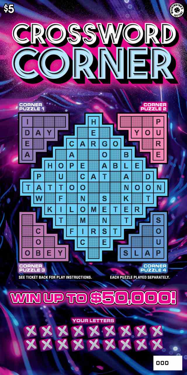 Crossword Corner scratchcard - game number #1822 - front