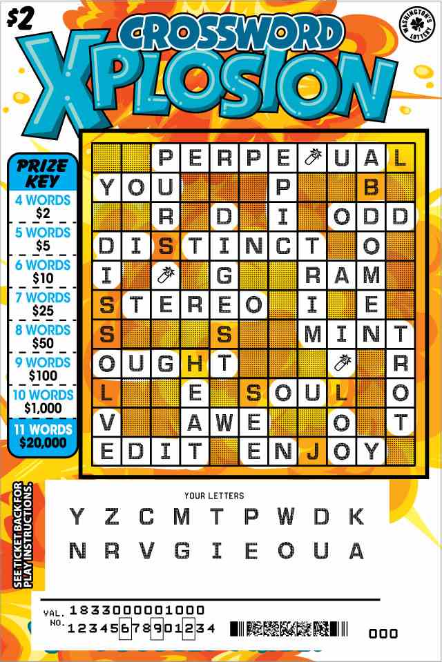 Crossword Xplosion scratchcard - game number #1833 - front-scratched