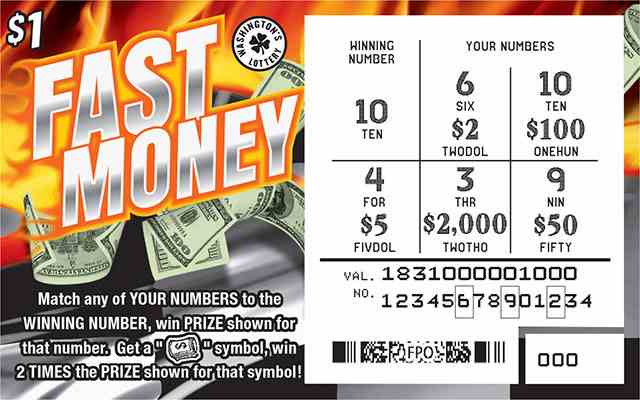 Fast Money scratchcard - game number #1831 - front-scratched