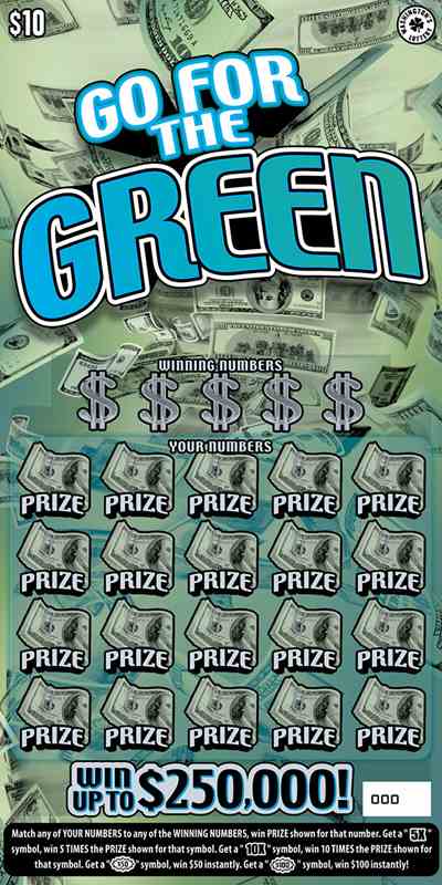Go For The Green scratchcard - game number #1815 - front