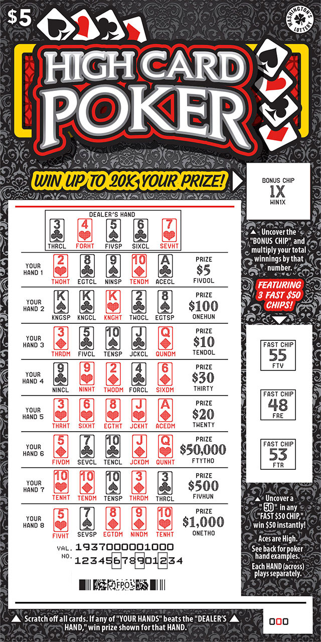 High Card Poker scratchcard - game number #1937 - front-scratched
