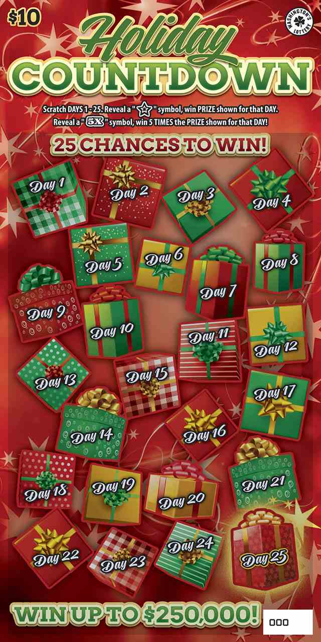 Holiday Countdown scratchcard - game number #2026 - front