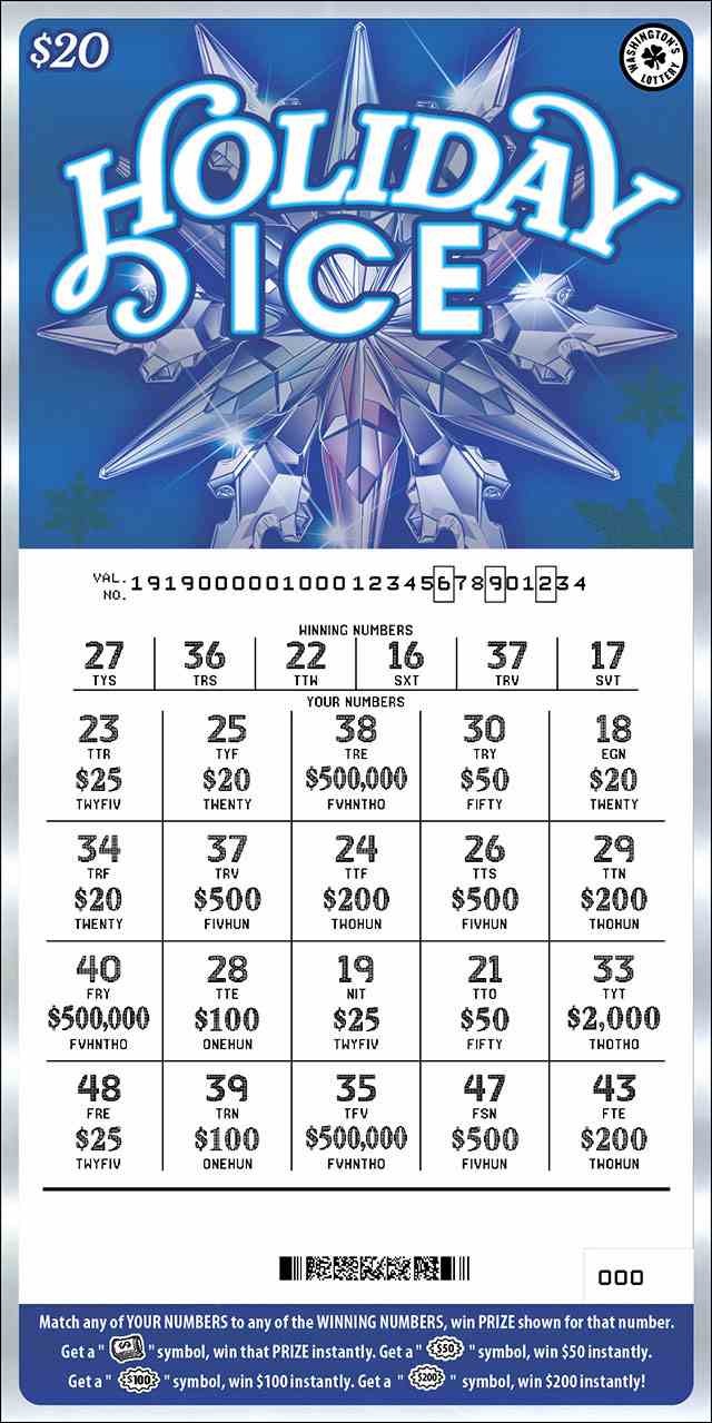 Holiday Ice scratchcard - game number #1919 - front-scratched