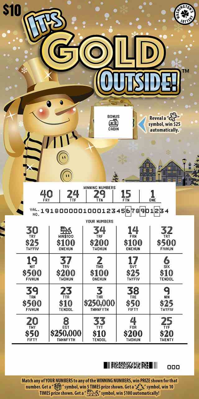 It's Gold Outside! scratchcard - game number #1918 - front-scratched