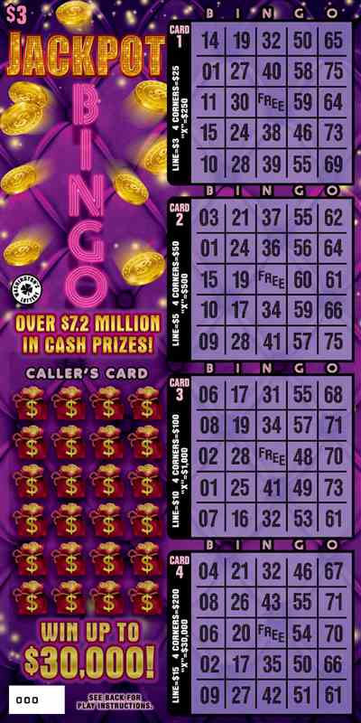 Jackpot Bingo scratchcard - game number #1944 - front