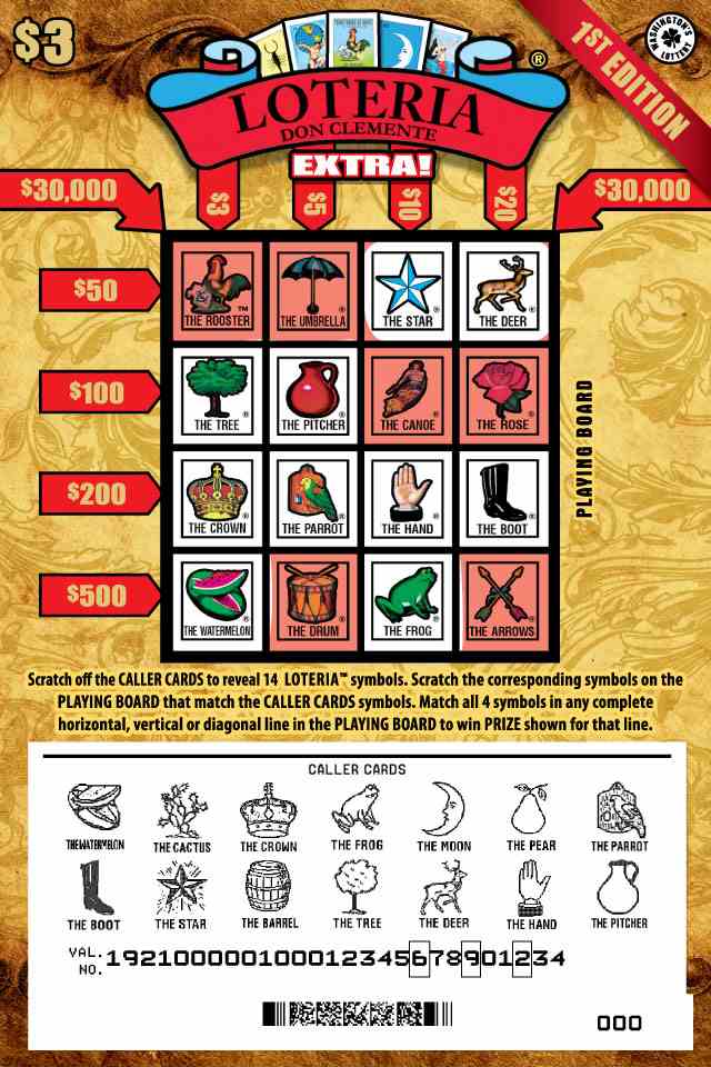 Loteria Extra! scratchcard - game number #1921 - front-scratched