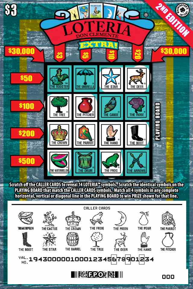 Loteria Extra! 2Nd Edition scratchcard - game number #1943 - front-scratched