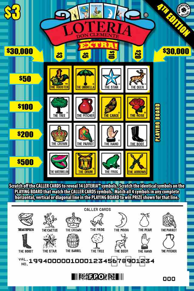 Loteria Extra! 4Th Edition scratchcard - game number #1994 - front-scratched