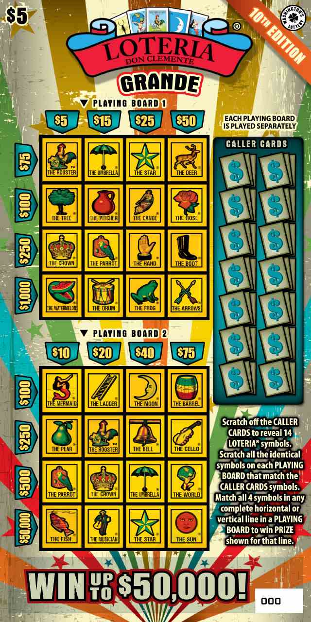 Loteria Grande 10Th Edition scratchcard - game number #1832 - front