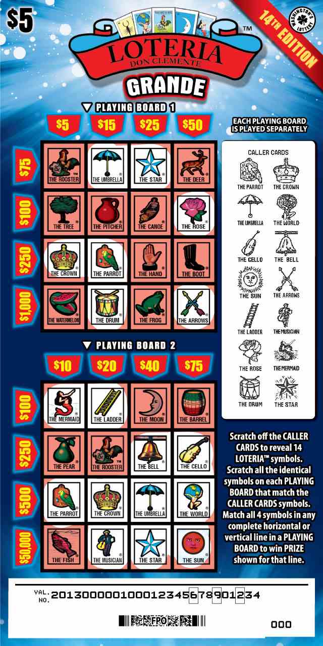 Loteria Grande 14Th Edition scratchcard - game number #2013 - front-scratched