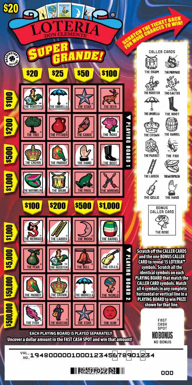 Loteria Super Grande! scratchcard - game number #1948 - front-scratched