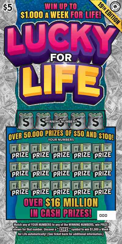 Lucky For Life 19Th Edition scratchcard - game number #1942 - front