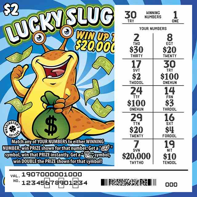 Lucky Slug scratchcard - game number #1907 - front-scratched