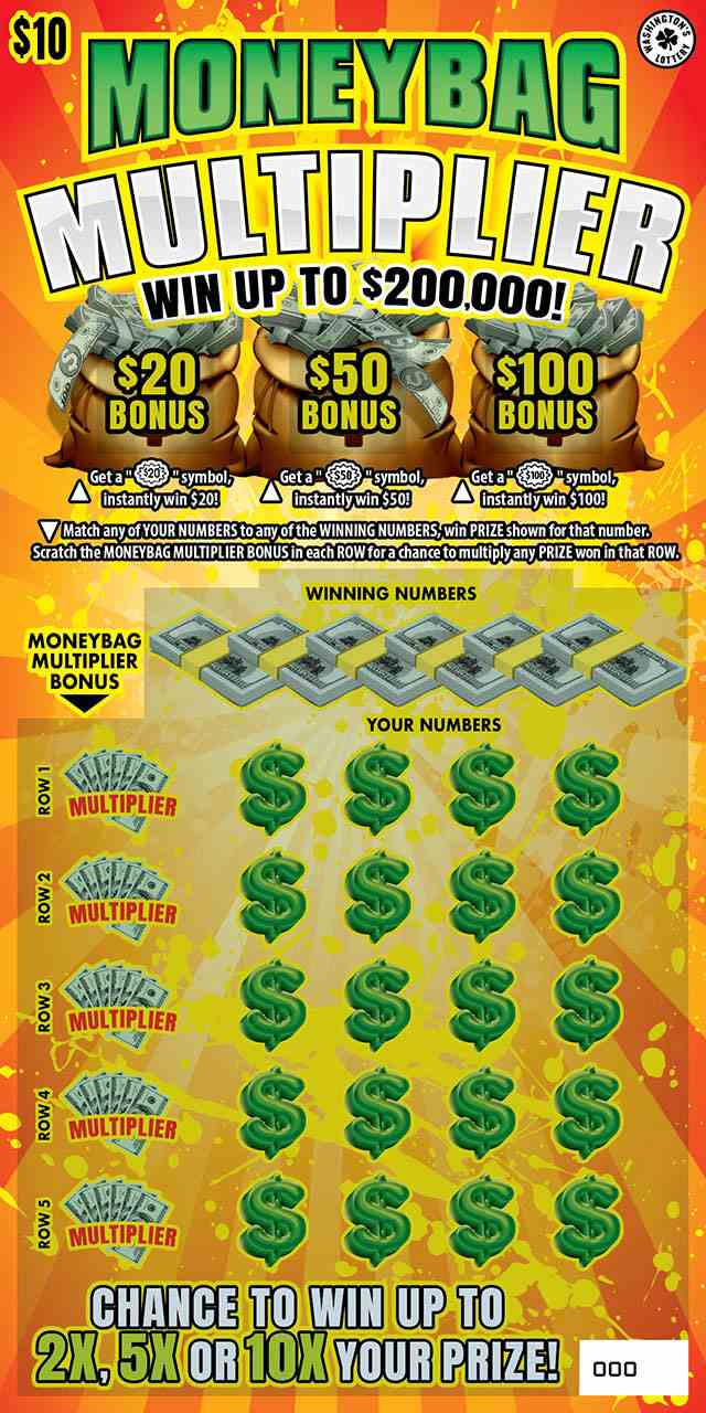 Moneybag Multiplier scratchcard - game number #1964 - front