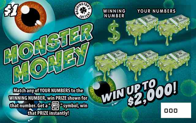 Monster Money scratchcard - game number #2016 - front