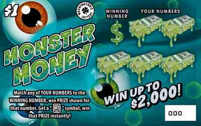 Monster Money scratchcard - game number #2016 - front