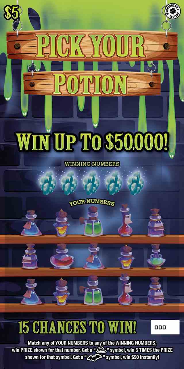 Pick Your Potion scratchcard - game number #2011 - front
