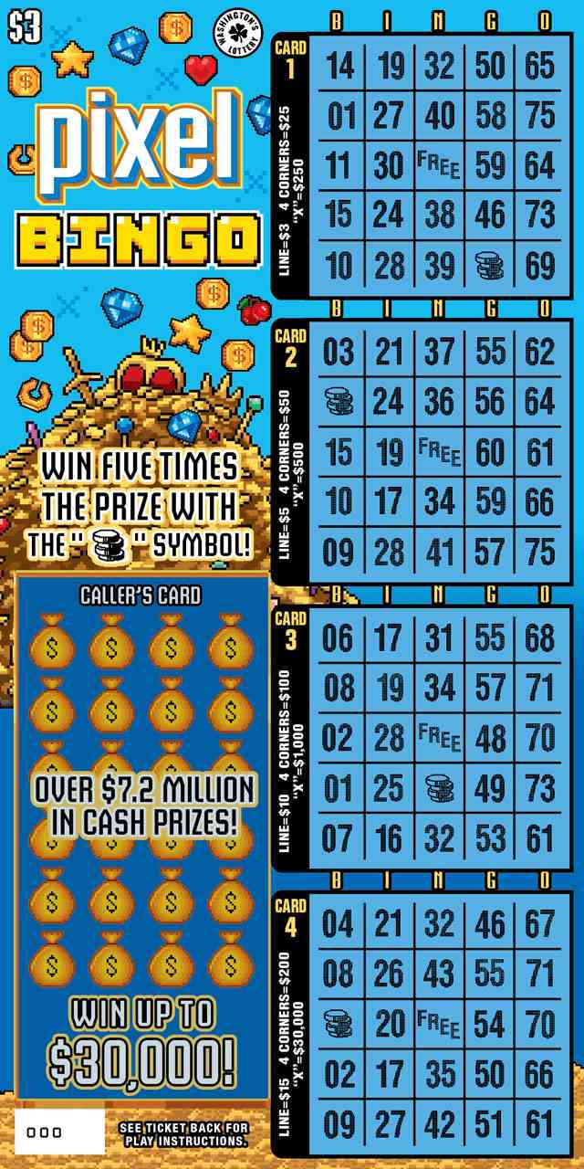 Pixel Bingo scratchcard - game number #1965 - front