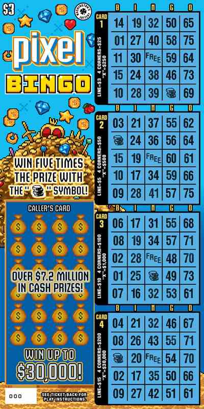 Pixel Bingo scratchcard - game number #1965 - front
