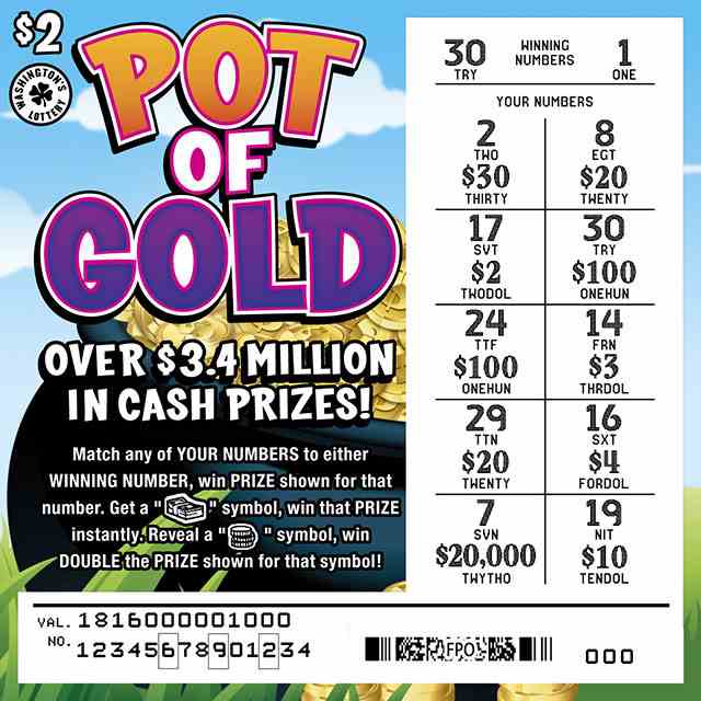 Pot Of Gold scratchcard - game number #1816 - front-scratched