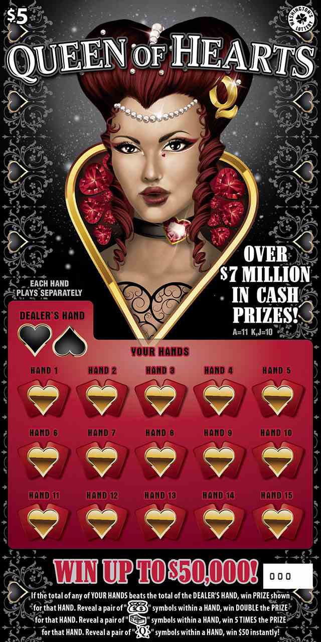 Queen Of Hearts scratchcard - game number #1913 - front