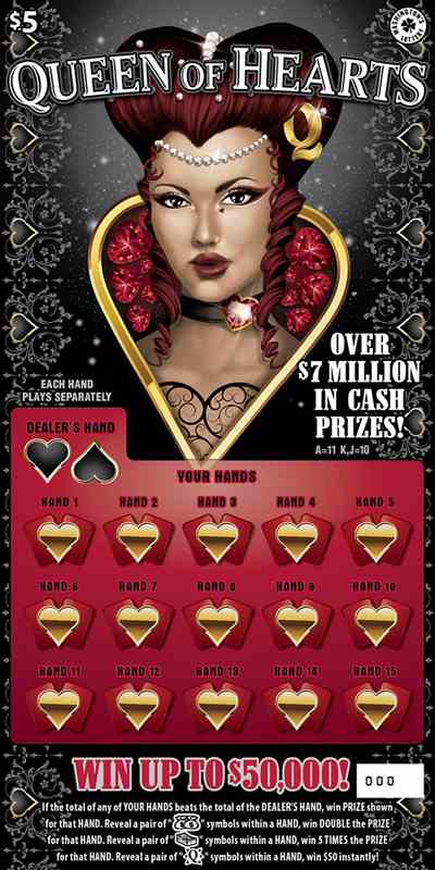 Queen Of Hearts scratchcard - game number #1913 - front