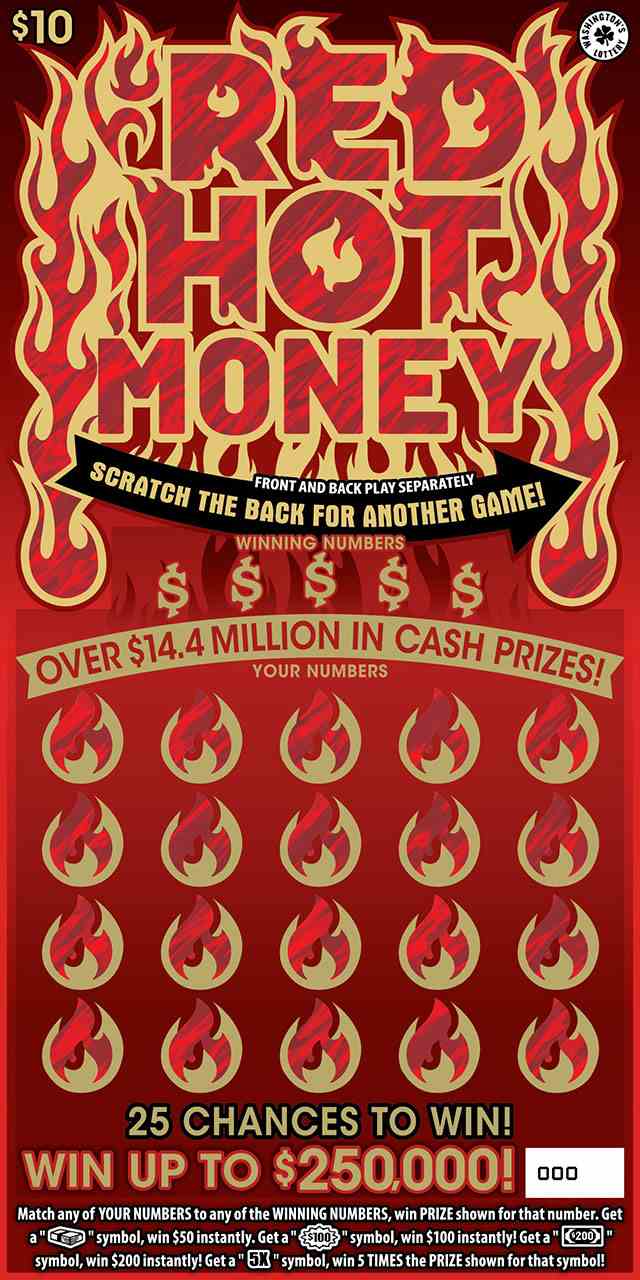 Red Hot Money scratchcard - game number #1997 - front