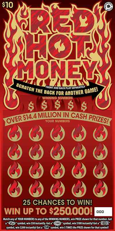 Red Hot Money scratchcard - game number #1997 - front