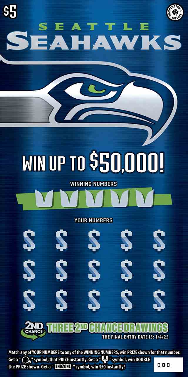 Seattle Seahawks scratchcard - game number #1900 - front