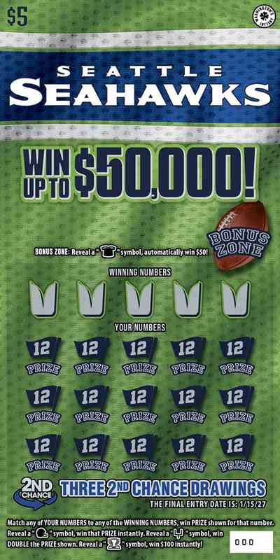 Seattle Seahawks scratchcard - game number #2010 - front