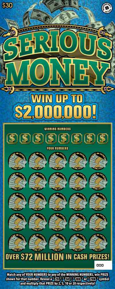 Serious Money scratchcard - game number #1801 - front