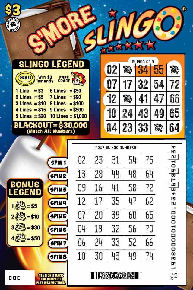 S'more Slingo scratchcard - game number #1938 - front-scratched