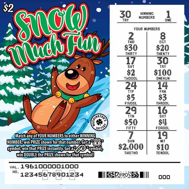 Snow Much Fun scratchcard - game number #1961 - front-scratched