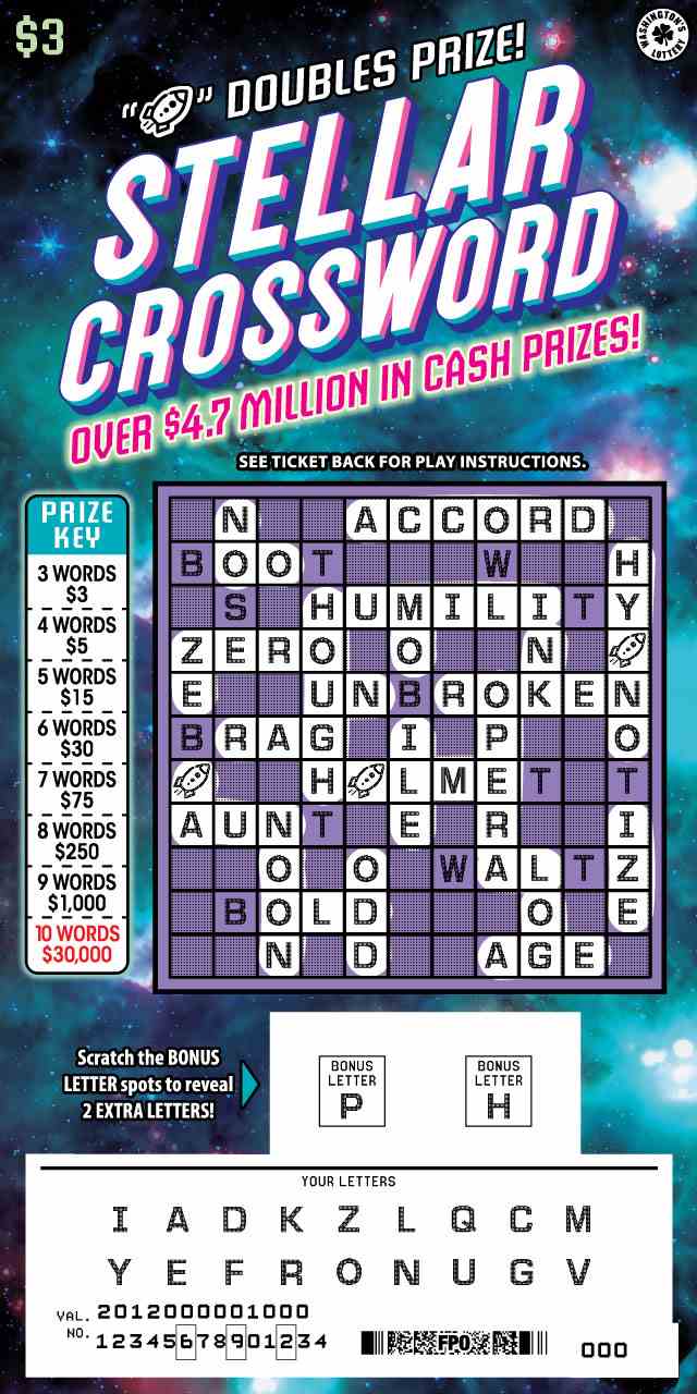 Stellar Crossword scratchcard - game number #2012 - front-scratched